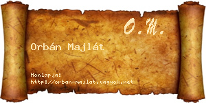 Orbán Majlát névjegykártya